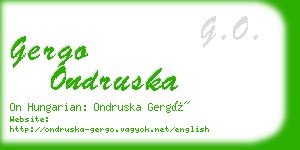 gergo ondruska business card